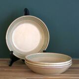 4 deep stoneware plates from Sarreguemines, Chaumière model