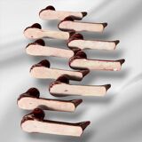 Set of 10 majolica knife rests and salt shaker, 1950