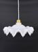 White opaline glass pendant light with draped shape