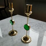 Set of 2 Danish brass candlesticks