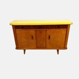 Vintage French sideboard — 1950s/60s — Yellow Formica