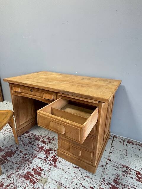 1950s oak veneer desk