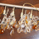 Suspension lustre Anthologie Quartett 11 lampes modèle Cellula + 1 applique cristal