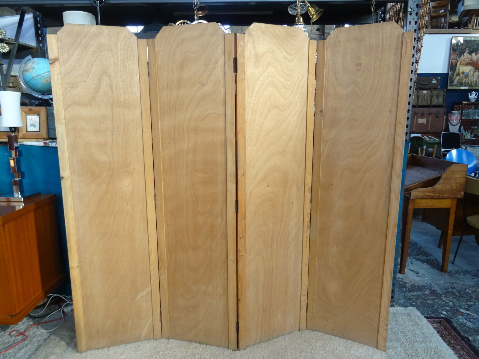 Wooden screen 4 leaves 50s