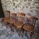Set of 4 antique French bistro chairs by Mahieu & Guillaume, circa 1930.