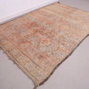 Peach Vintage Moroccan Rug 203 x 302 cm - Berber Wool Rug - Handmade Rug