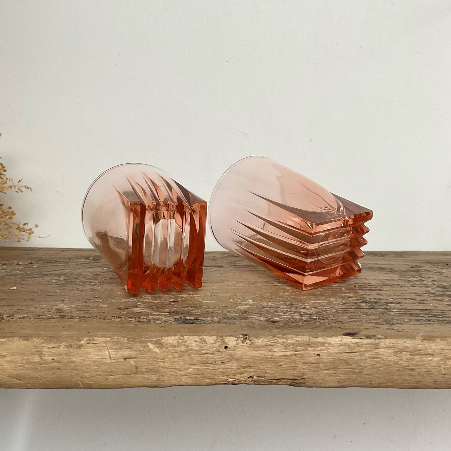 4 vintage “art deco” Rosaline glasses