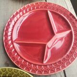 8 old ceramic fondue plates coloured Sarreguemines