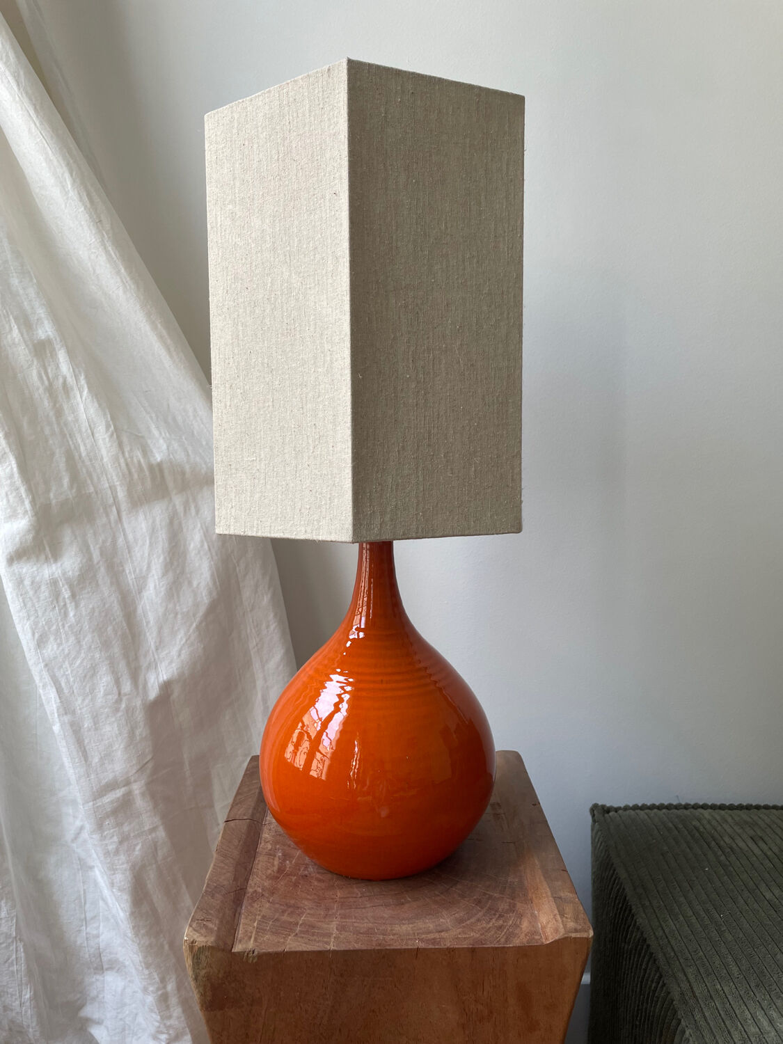 Orange ceramic lamp