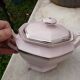 Coffee service, art deco tea, powder pink and silver stamped Czechoslovak porcelain