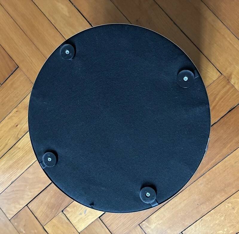 Black velvet cylindrical pouf