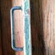Old wooden garage workbench, industrial vintage.