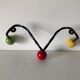Coat rack 3 balls wood vintage 1960