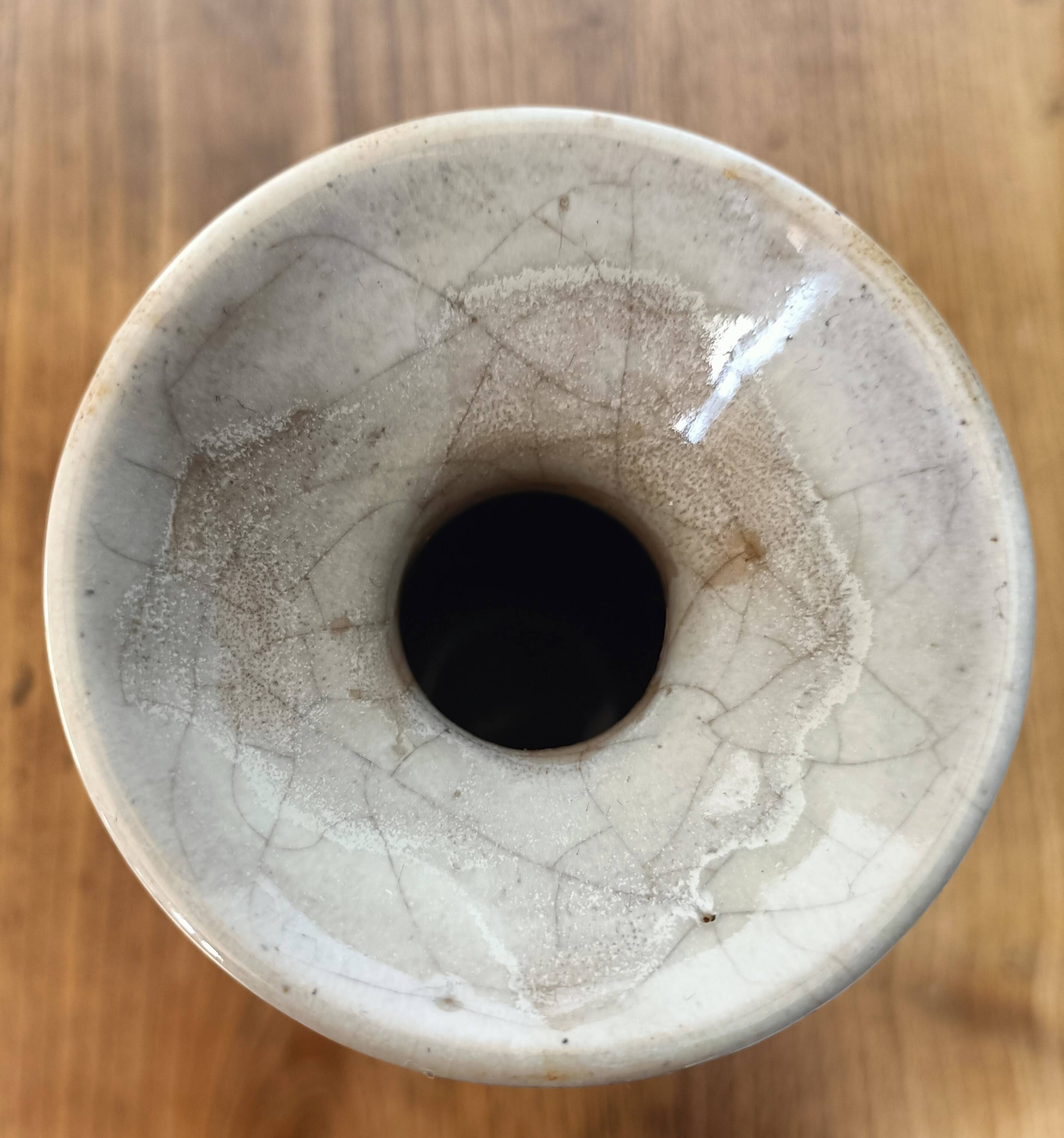 Large stoneware wine carafe with cork stopper