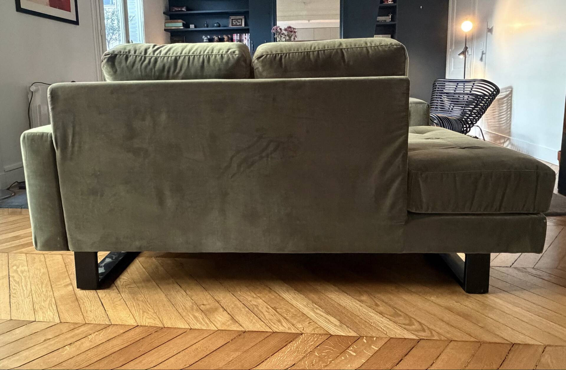 Sofa set nv gallery midnight bottle green velvet (convertible)
