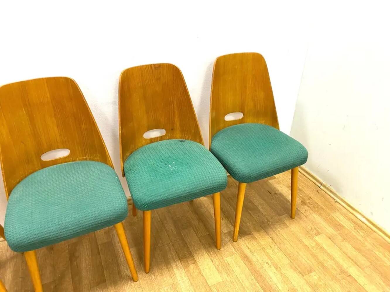 Set of 4 retro chairs, Brussels style, 1964, Czechoslovakia