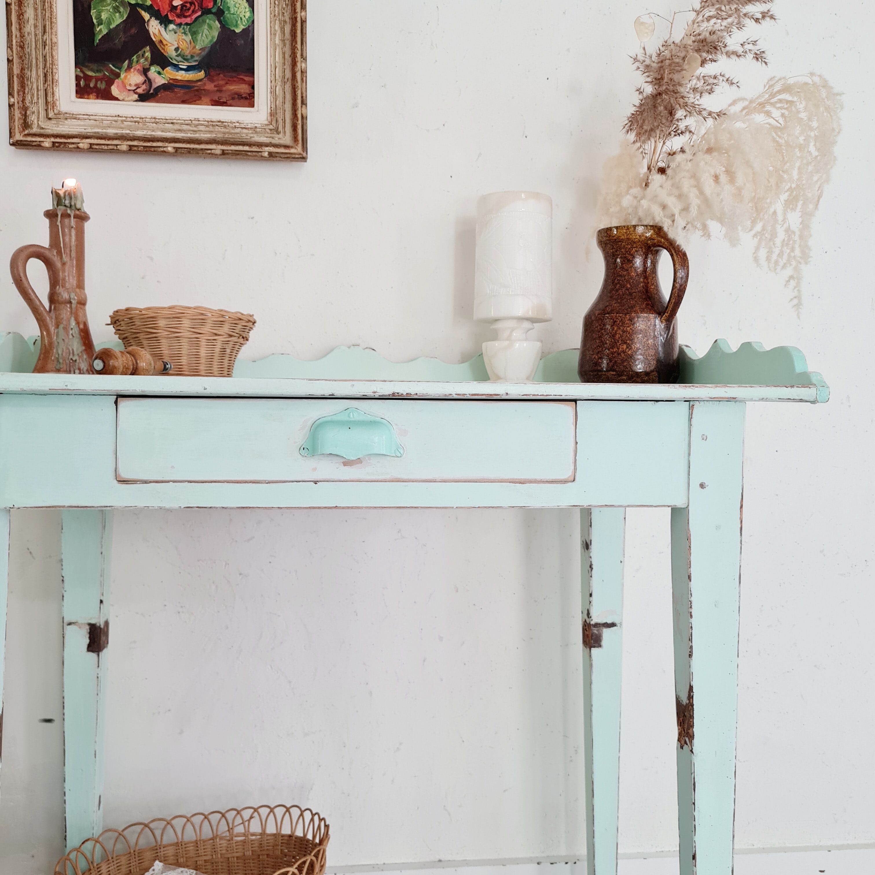 Farm table - Pastel blue dressing table