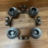 Silver metal candle holder