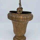 Seau en metal XIX eme rehausse d'or palmettes grande decoration