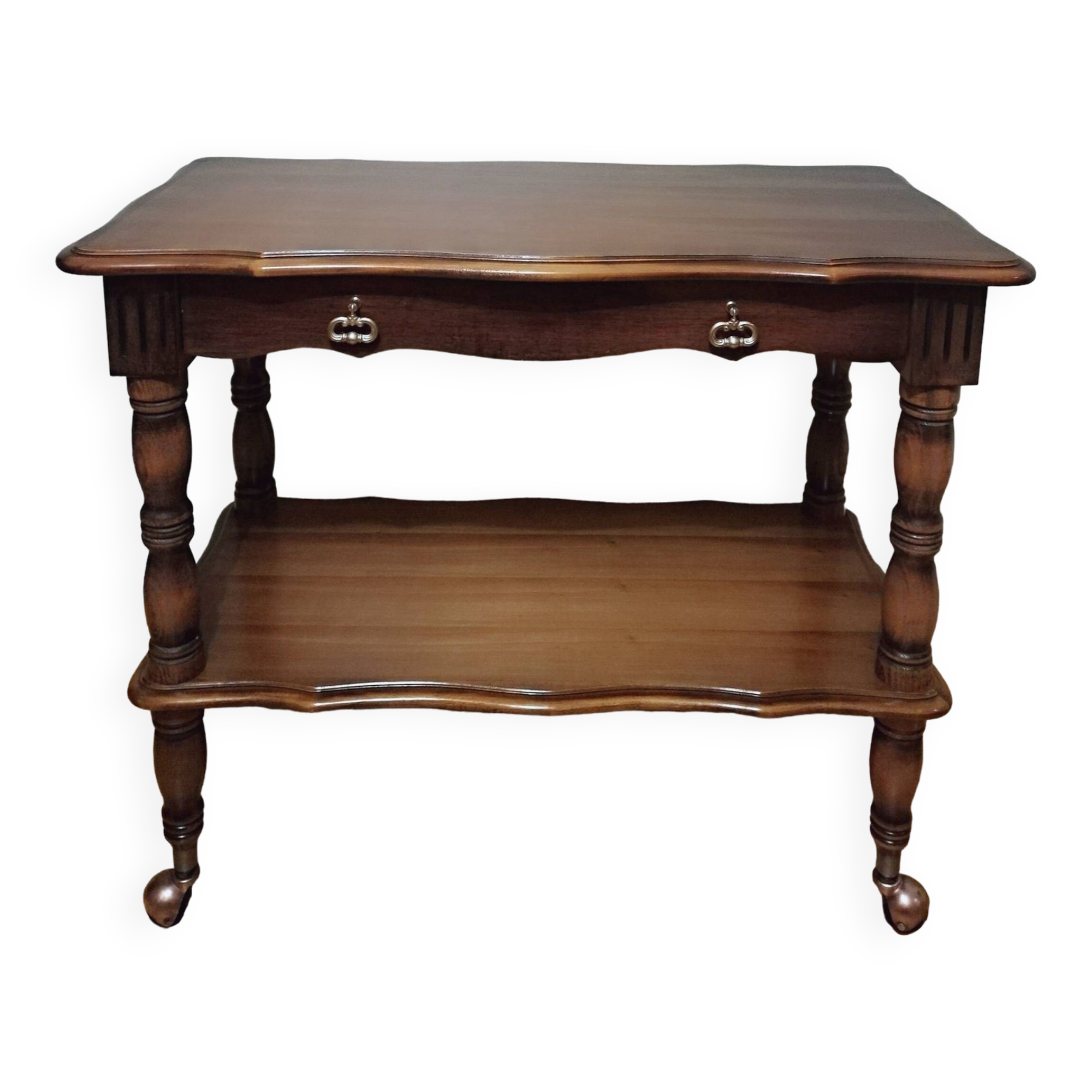 Oak trolley on wheels