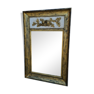 Gilded wooden trumeau mirror - 116x75cm