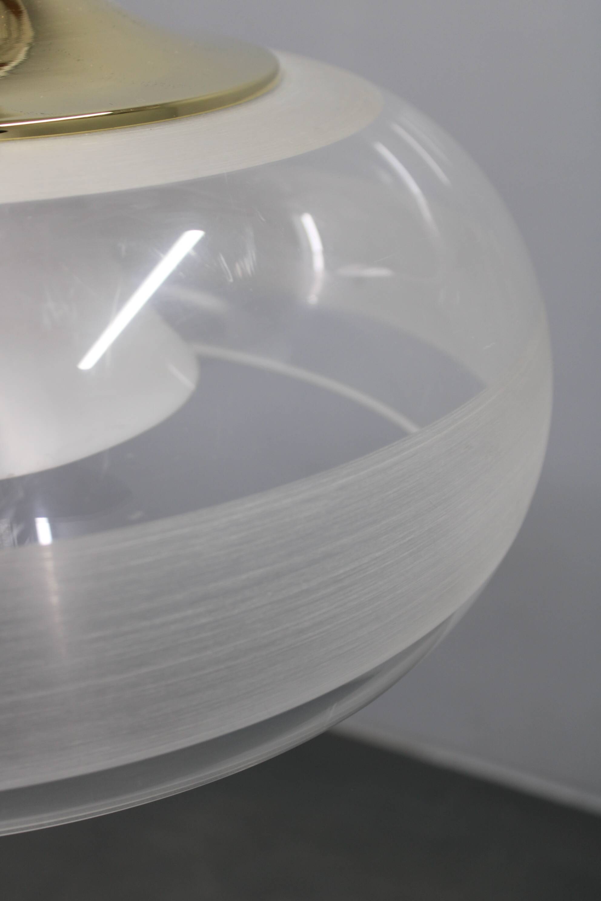 Italian mid-century brass and plastic pendant lamp, 1970s