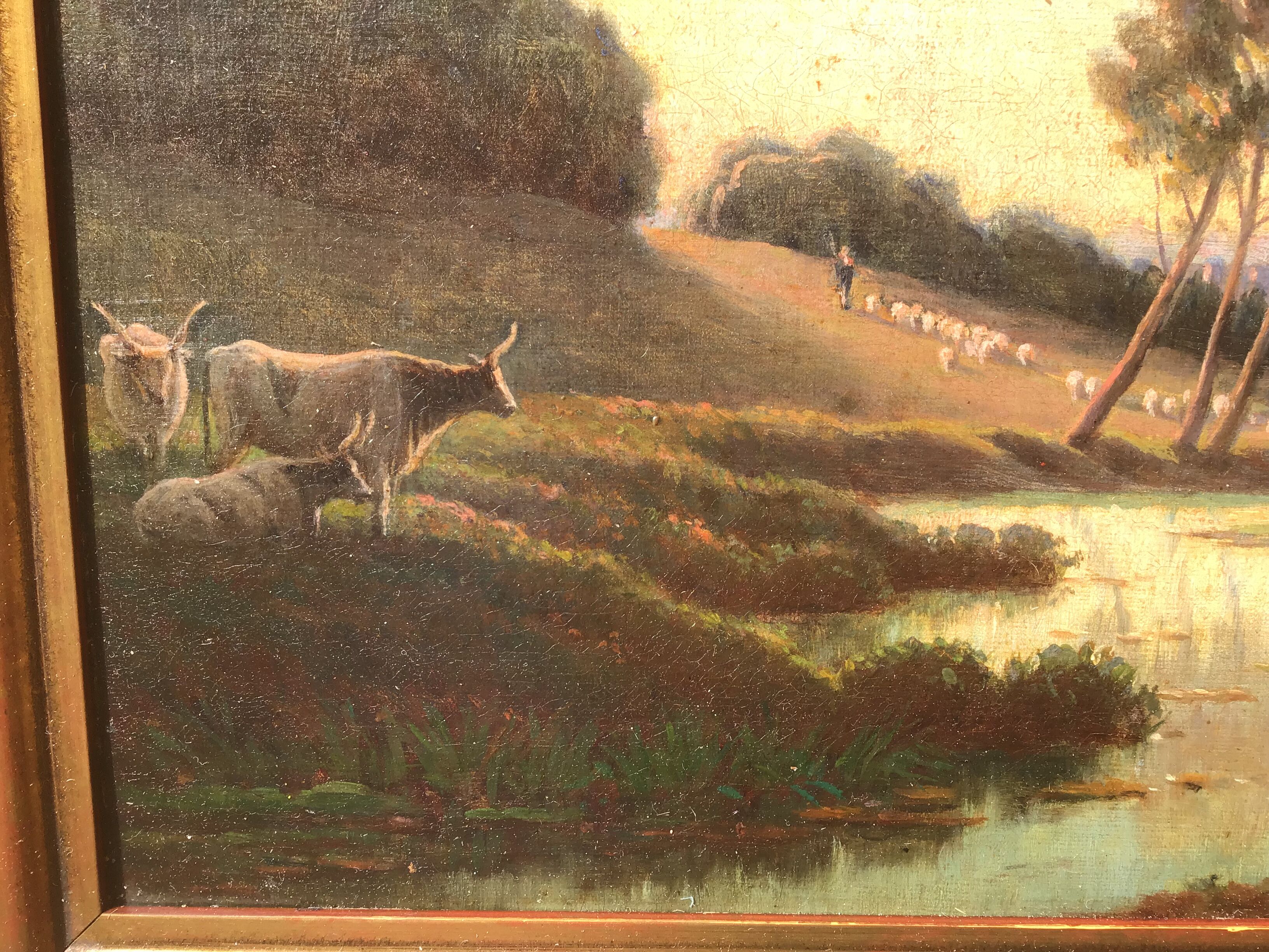Landscape painting of Tuscany Italy