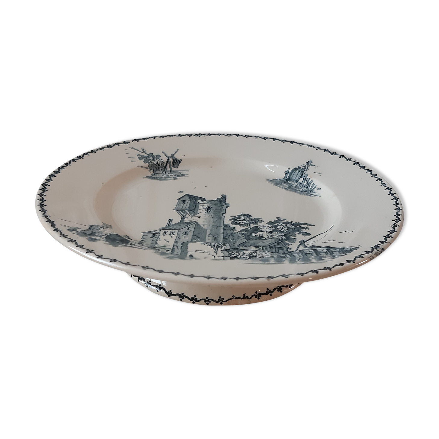 Compotier / servant Terre de Fer, Creil et Montereau, Polders series, XIXth