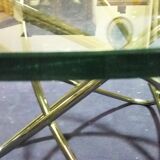 Round table in chrome and glass