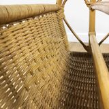 Bamboo and woven rattan magazine holders
