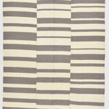Modern Beige Grey Vintage Kilim Rug, 204x278Cm
