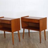 Pair of Scandinavian teak bedside tables