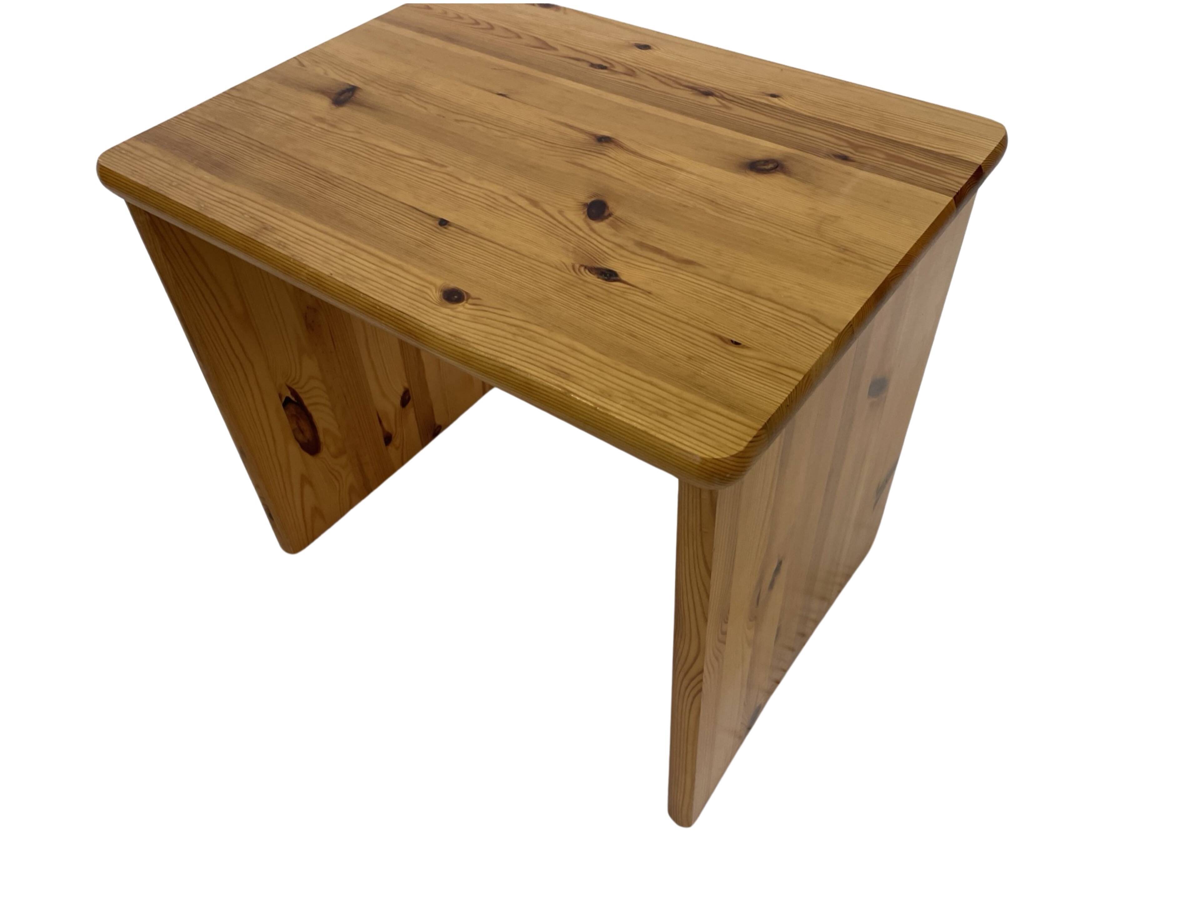 Tables gigognes vintage en bois de pin, tables d'appoint mimiset, lot de 3