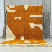 Handmade Moroccan Berber rug, orange, size 150 x 250 cm