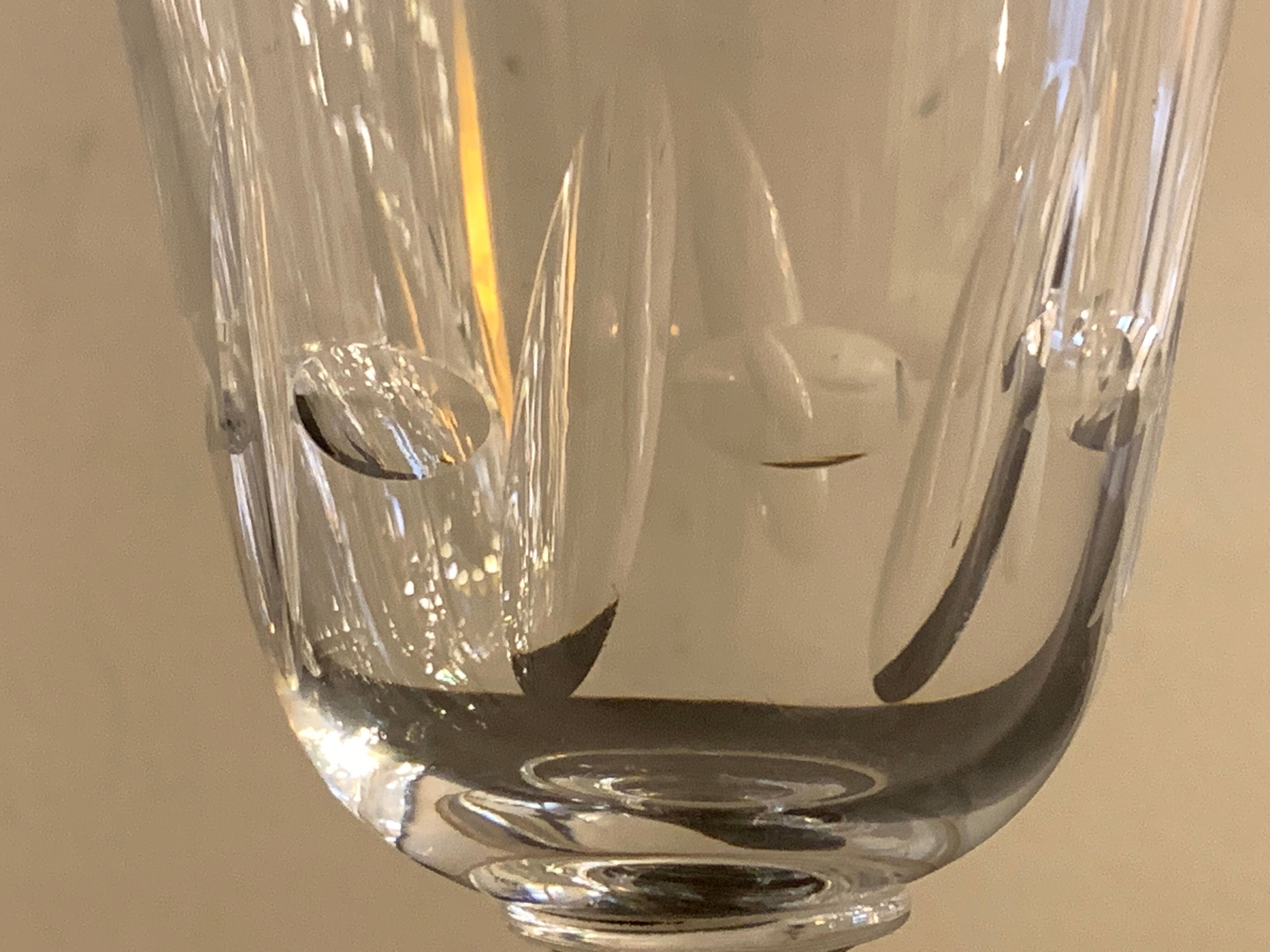 2 crystal-blown walking glasses