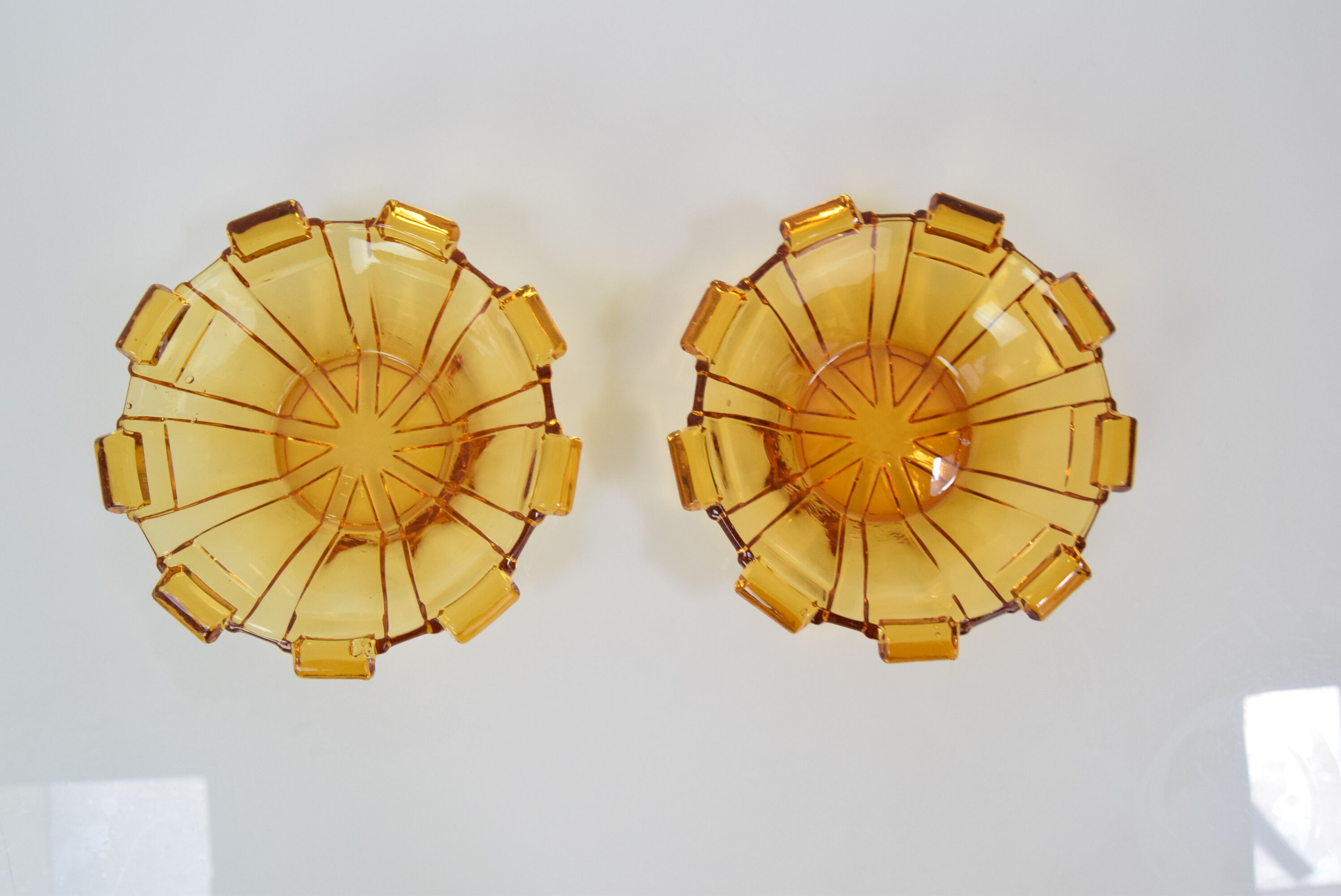 Set of two bowls/bohemia glass, 1950´s