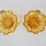 Set of two bowls/bohemia glass, 1950´s