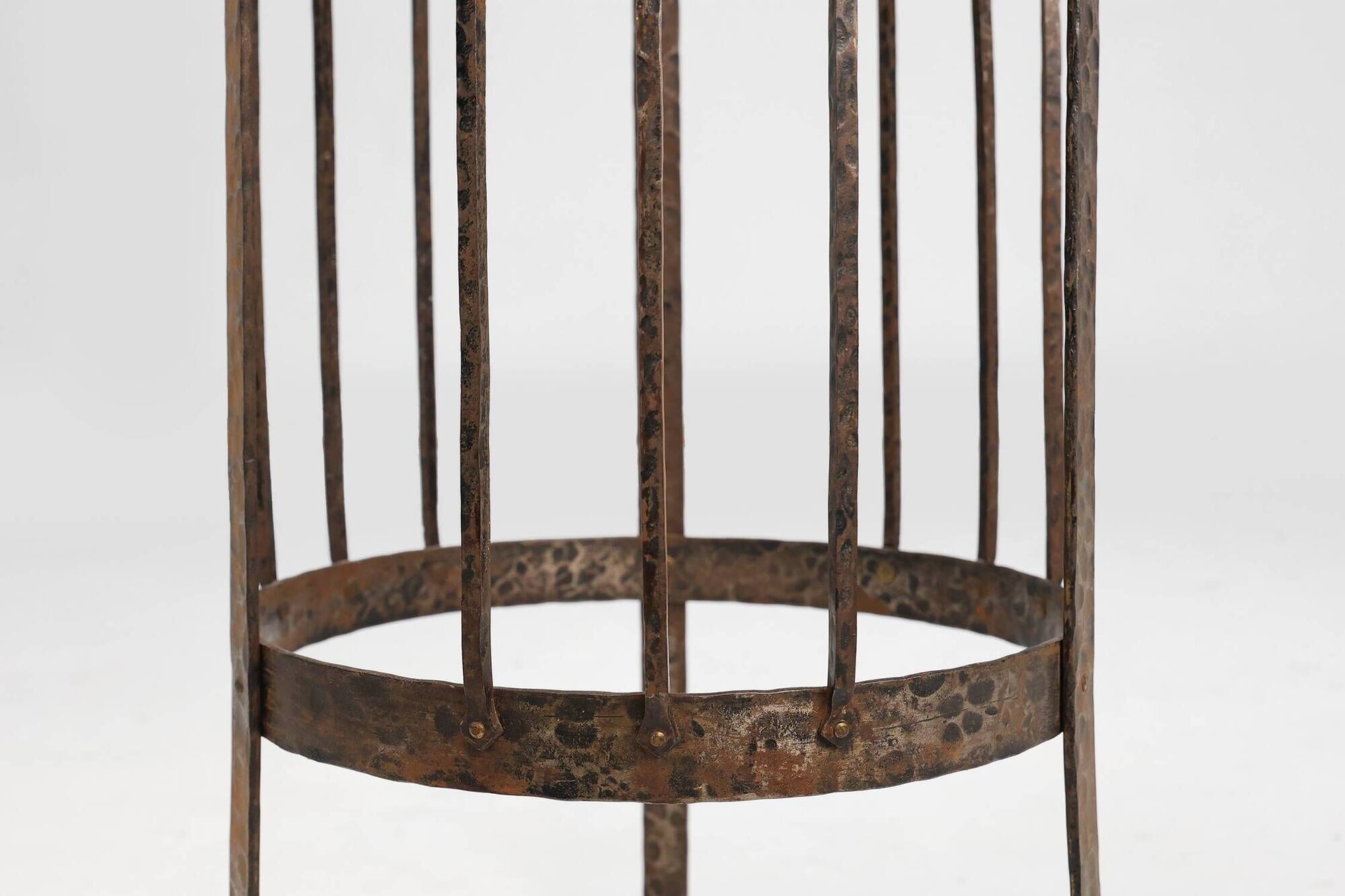 Art Nouveau wrought iron and brass high console Wiener Secession style