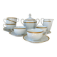 Vintage white porcelain coffee set, gilded, Epiag Czechoslovakia