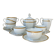 Vintage white porcelain coffee set, gilded, Epiag Czechoslovakia