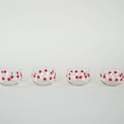 Set of glass bowls, Italian design, 1980s, made in Italy