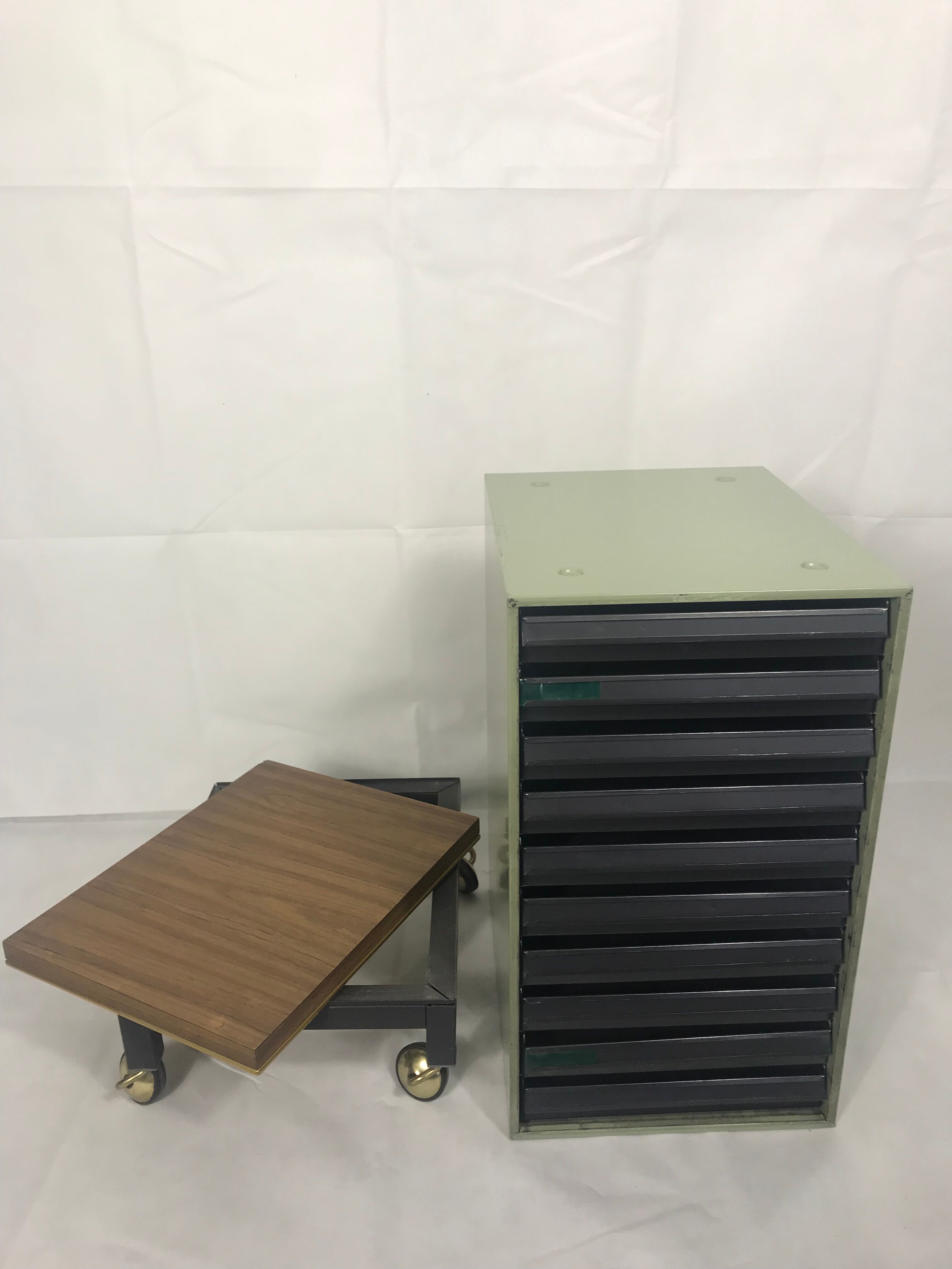 Metal filing cabinet with drawers