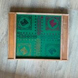 Old game of checkers and small horses