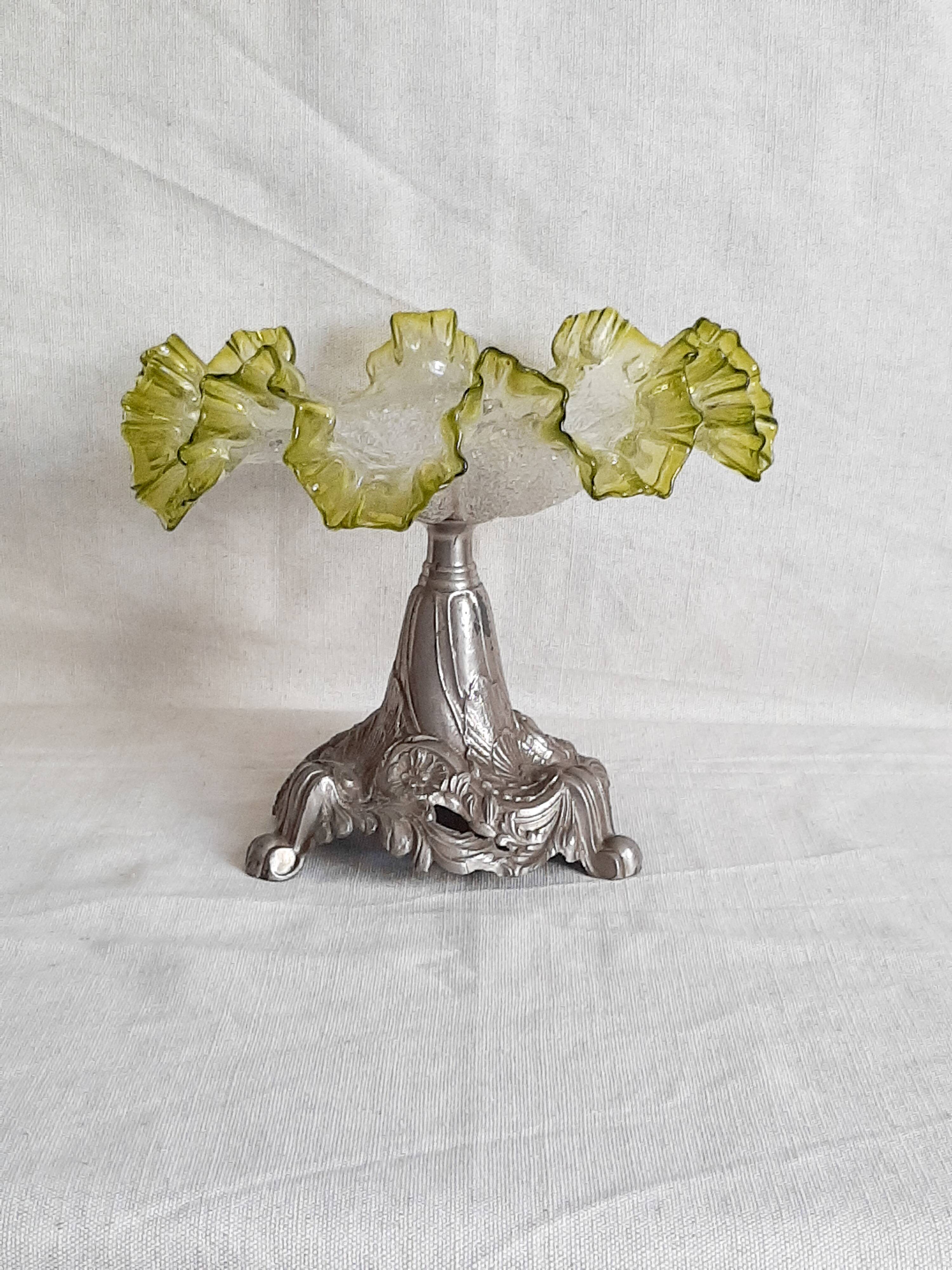 Glass bowl and Art Nouveau regulator