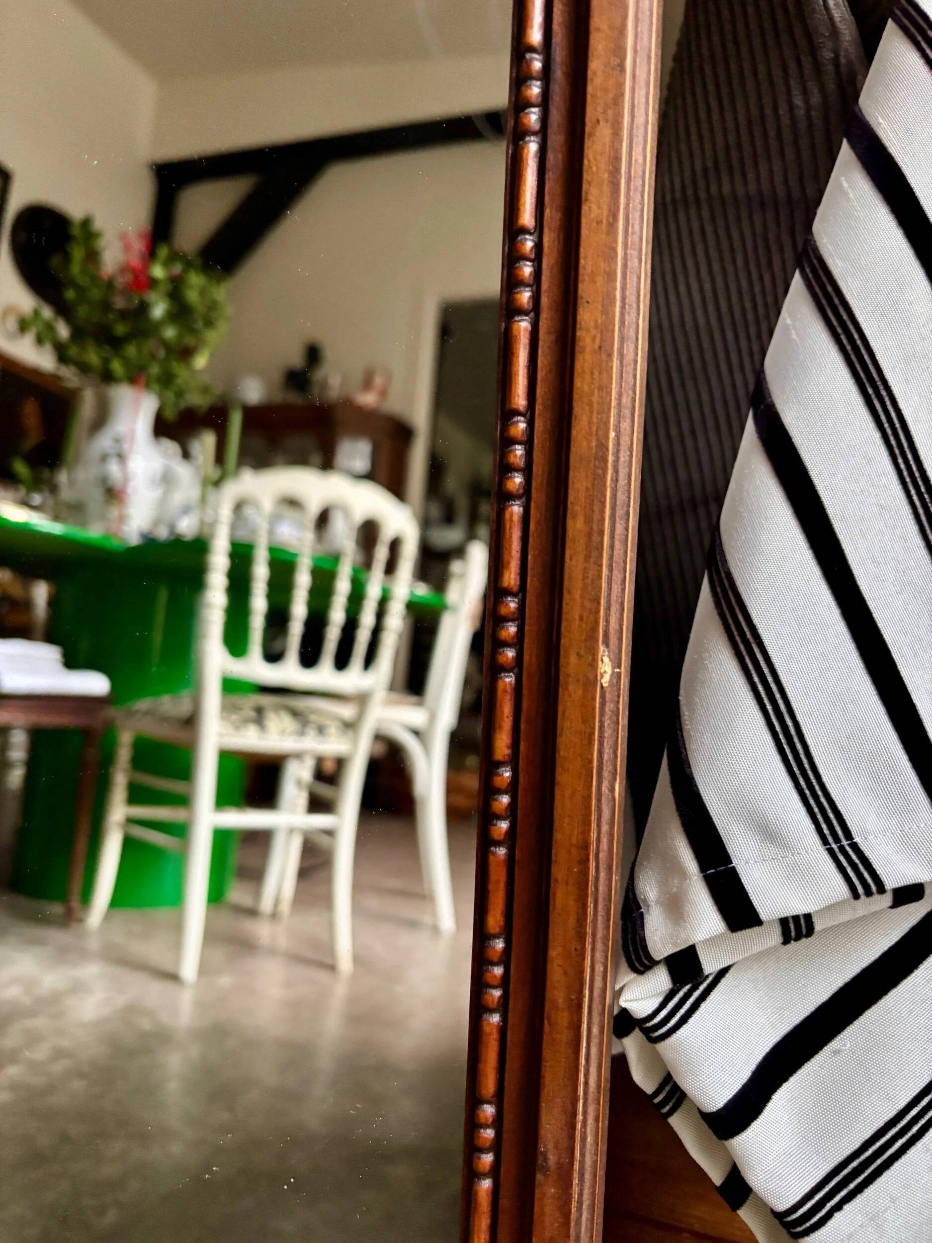 Rectangular mirror in dark wood