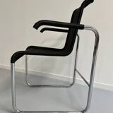 6 chaises noires tubulaires design d'Axel Bruchhäuser modèle D20 bauhaus