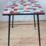 Table low 1950 ceramic multicolor vintage