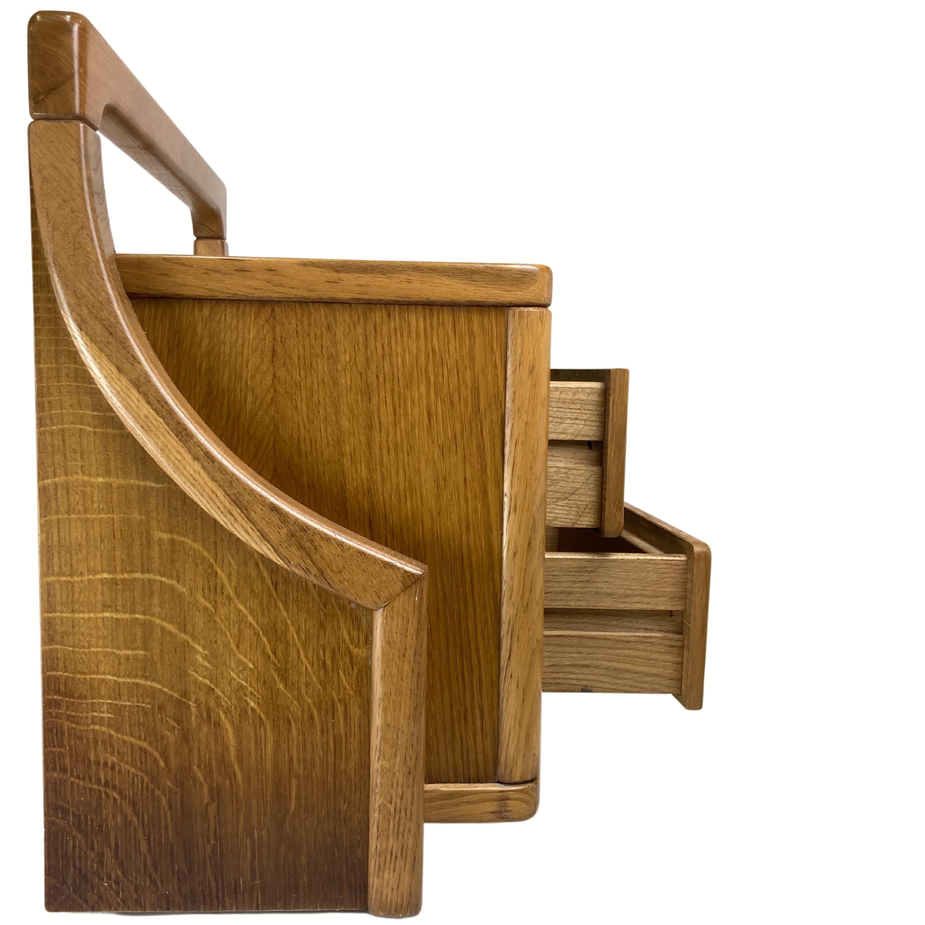 Danish scandinavian oak curved free form night stands or side tables, 1970s