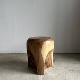 End of sofa, stool or monoxyl side table in solid suar