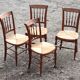 4 chaises paillées Louis-Philippe en bois fruitier